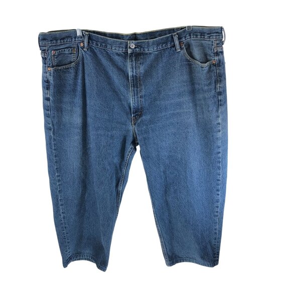 Levis Mens Jeans 550 Relaxed Fit Medium Wash 54x29 HEMMED Measures 52x25 - Picture 1 of 5